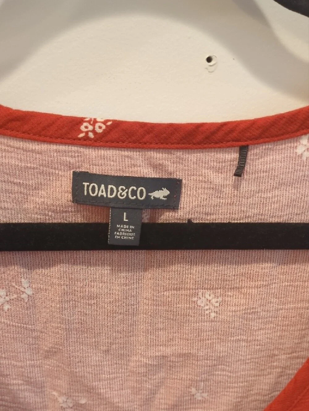 Granola Boho Beach Coastal Toad&Co Red Orange White Floral Mini Dress Size Large - Picture 3 of 9